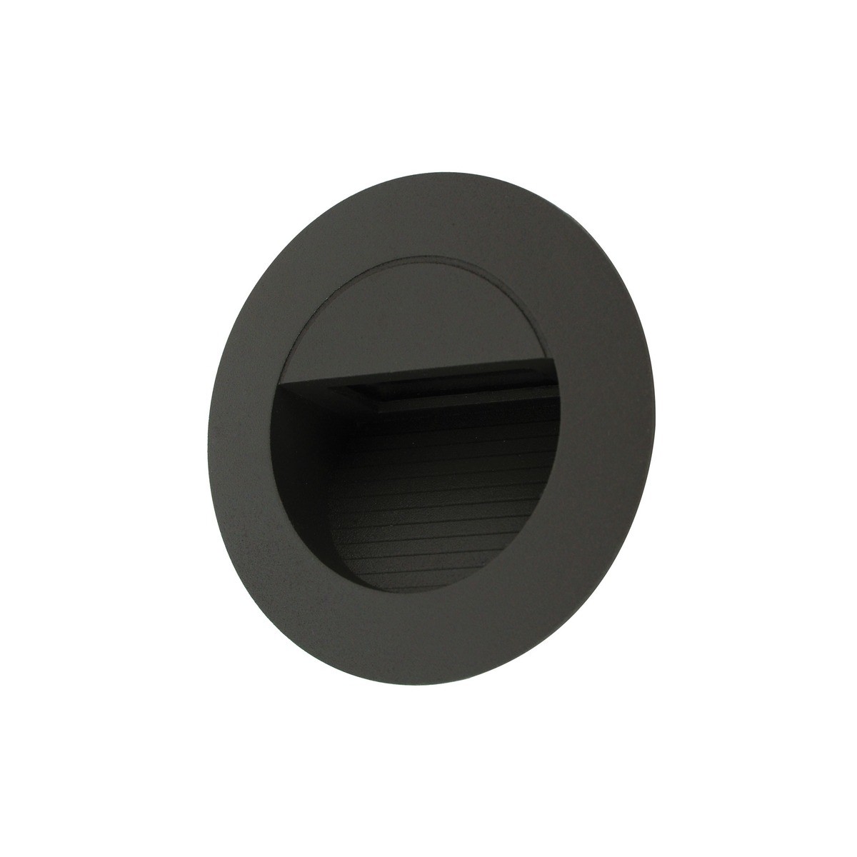 LEDlux Desi LED 12V Round Steplight in Charcoal - Beacon Lighting